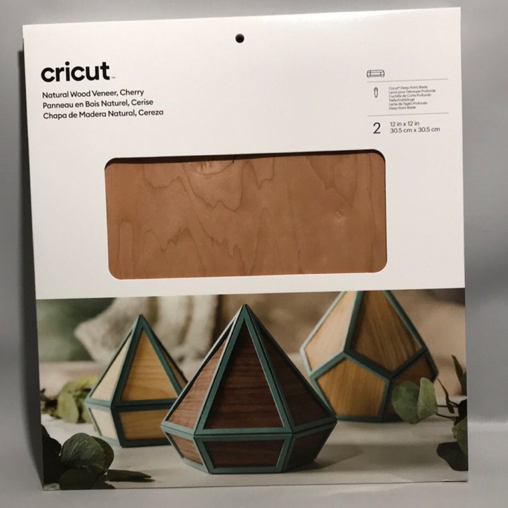 Cricut NEW Natural Wood Veneer Cherry Wood Color 12” x 12”
